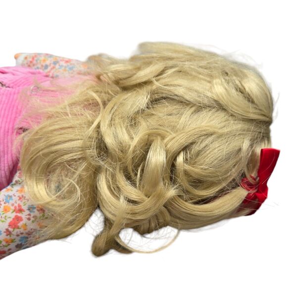 1984 Vintage 19" Vinyl Plush Doll "Sandy" Mitchell Co Kansas Pink Corduroy Dress - Picture 12 of 13